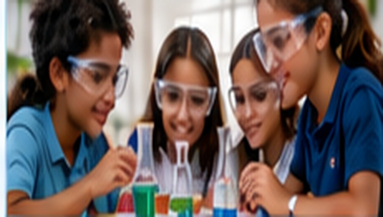 Students collaborating on science experiments